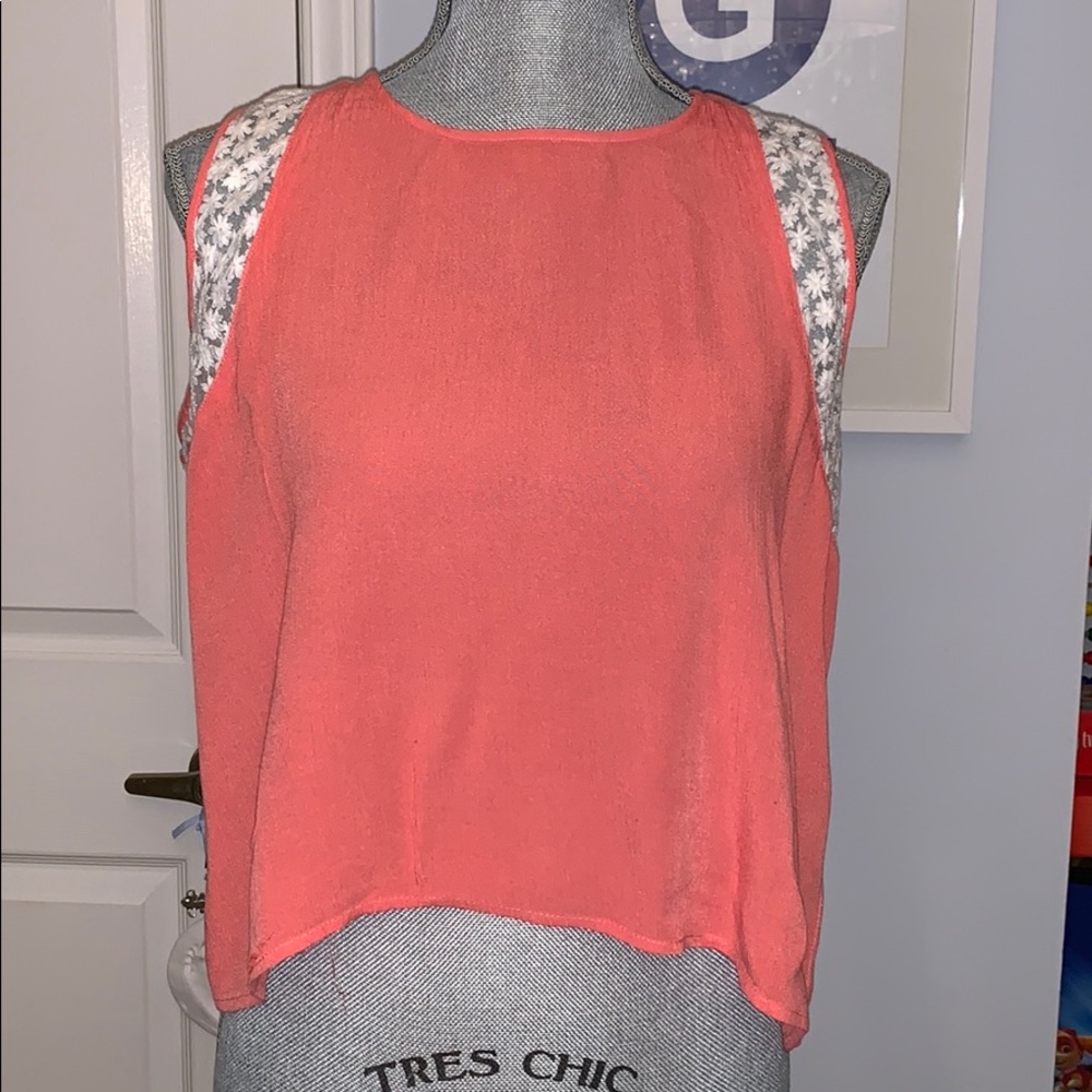 COPY - Chloe K Coral Crop Tank Top
